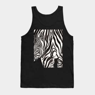 Modern Black And White Zebra Stripes Pattern African Wildlife Tank Top